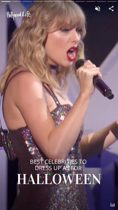 Side profile of Taylor Swift (American singer) holding a microphone while performing 