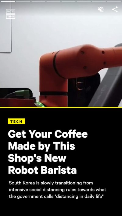 A robot barista making coffee