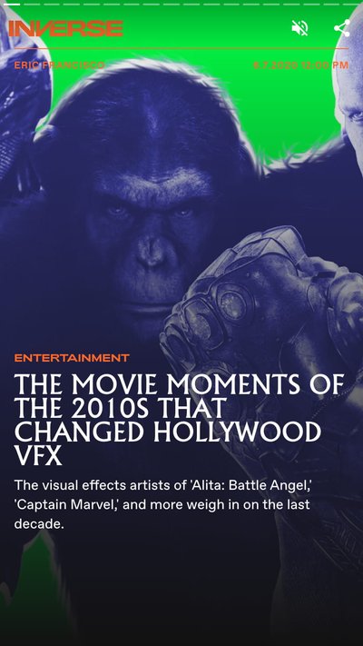 A cut out image of the gorilla from the movie Plant of the Apes ane Thanos from Avengers: Endgame