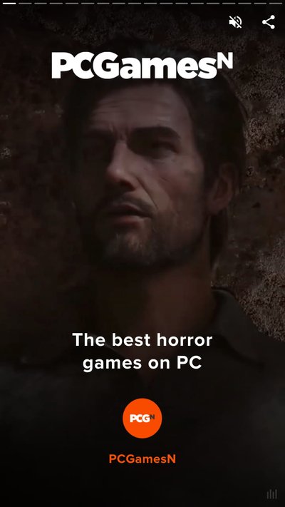 Portrait of a video game character with text "The best horror games on PC"