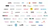 Image showing lots of our Showcase publishing partners' logos on a white background