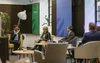 Image shows Sundar meeting with three NGO representatives at the Google Campus in Warsaw