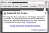 Suspected web forgery alert