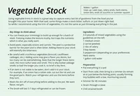 Image of recipe card of vegetable stock