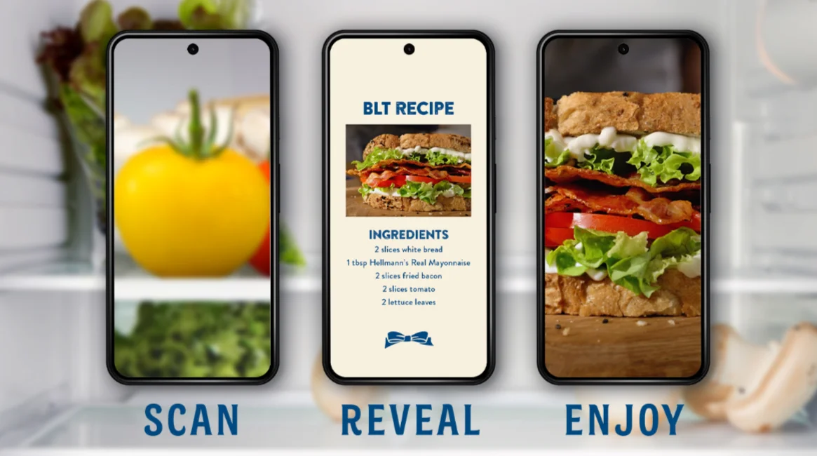 Three images of the Meal Reveal web tool displayed on a Pixel phone