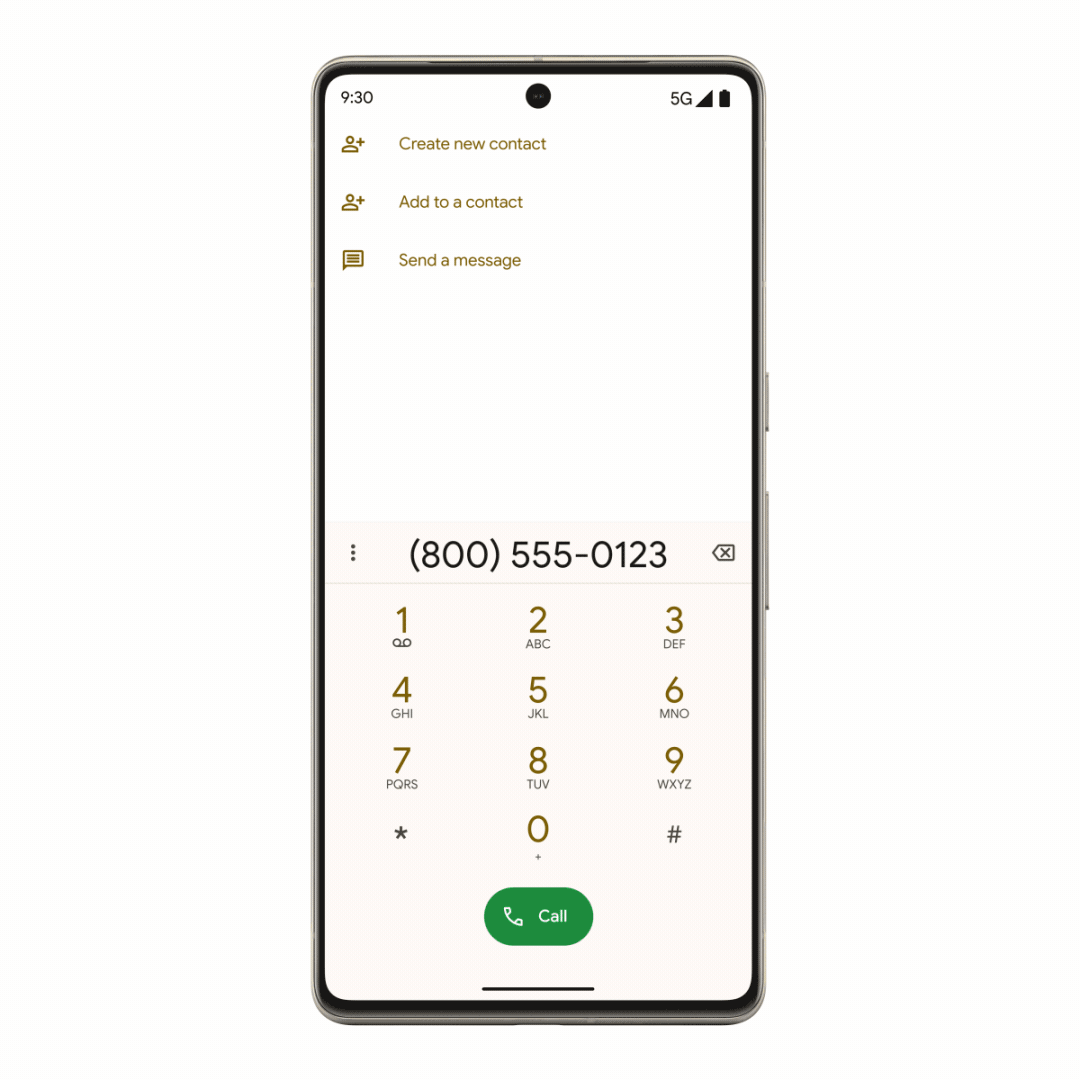 GIF of smartphone using Direct My Call feature