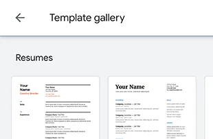 Create a resume with Google Docs
