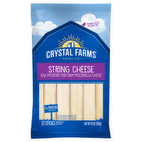 Crystal Farms String Cheese, Part-Skim, Low-Moisture, Mozzarella, 12 Each