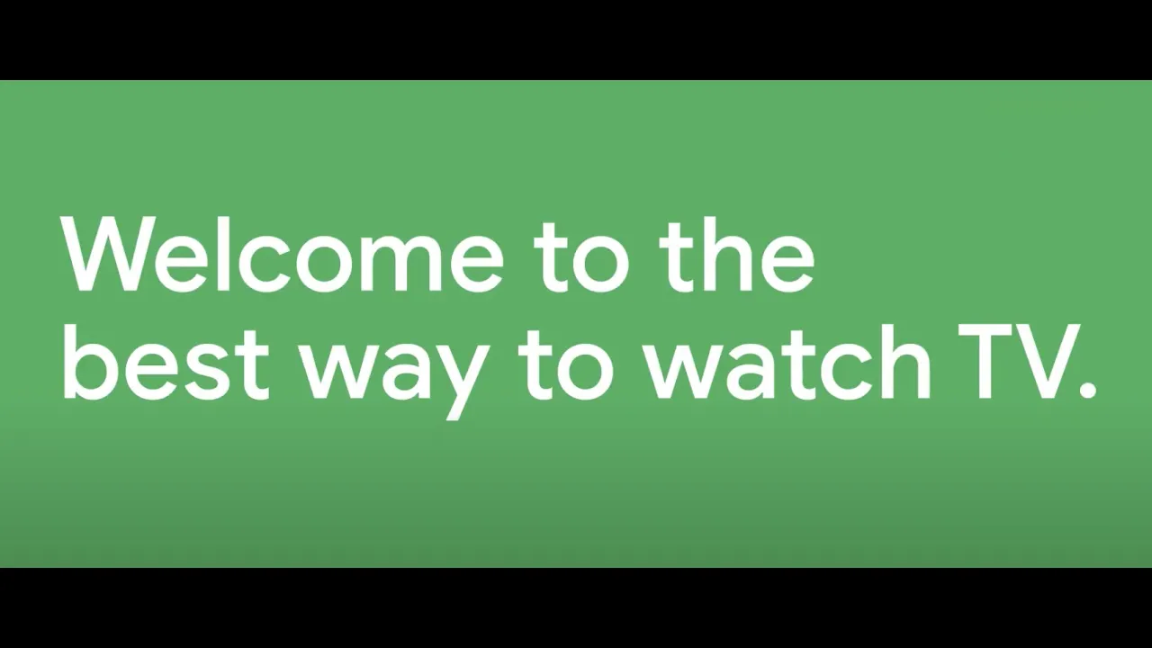 A YouTube video thumbnail with the text 'Welcome to the best way to watch TV