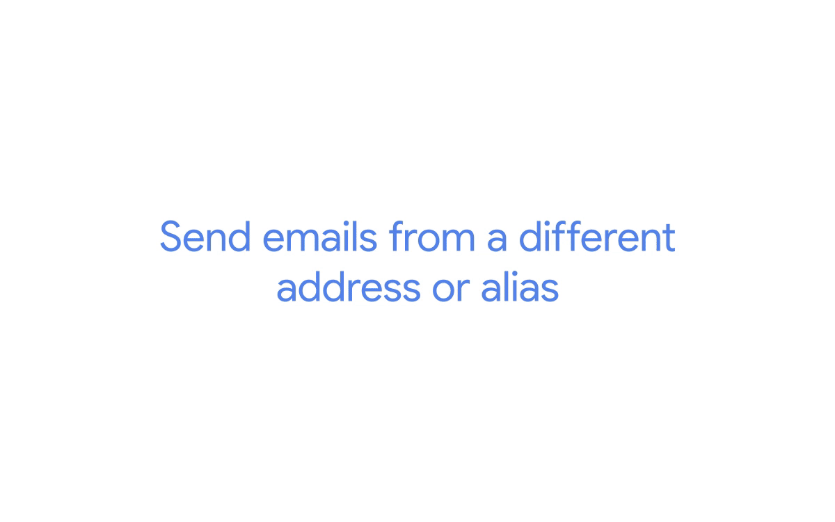 An animation showing how to send emails from a different address or alias in Gmail