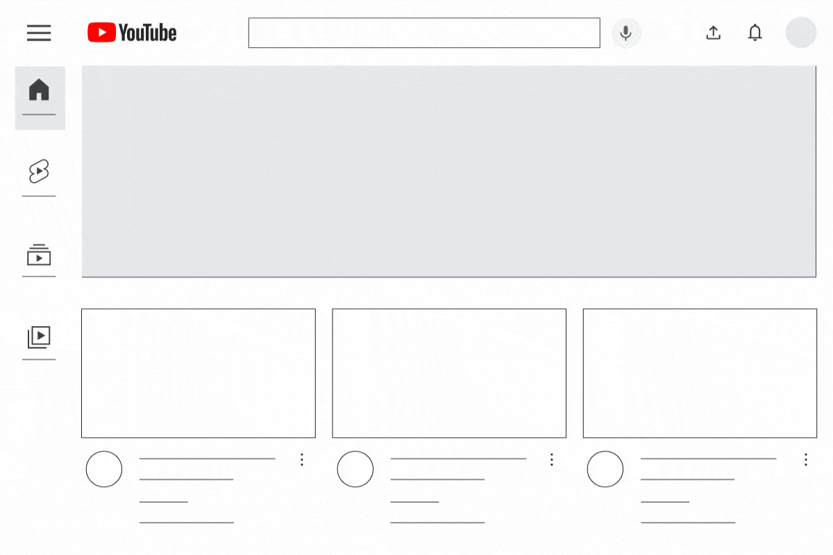 An animation demonstrating a YouTube masthead for tablet view.