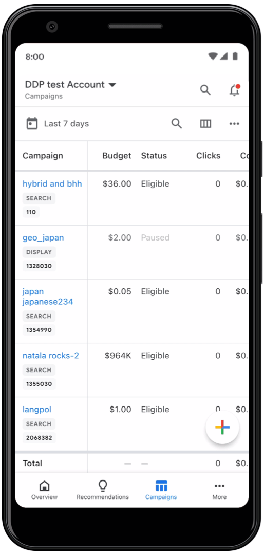 Gif showing campaign creation in the mobile app