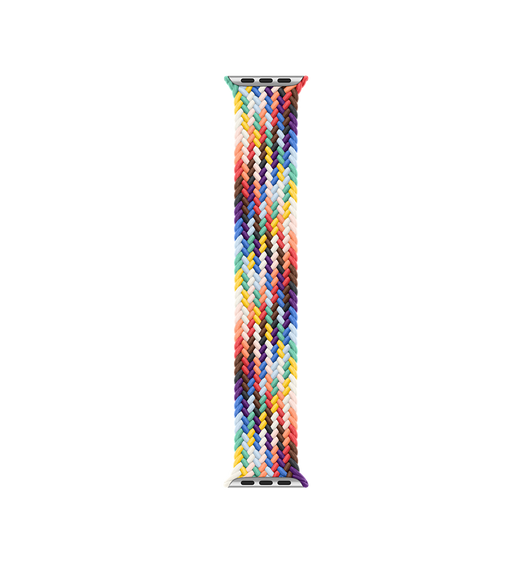 Bracelete Solo entrançada Pride Edition (arco-íris), linhas de silicone e poliéster entrançadas sem fivelas nem fechos