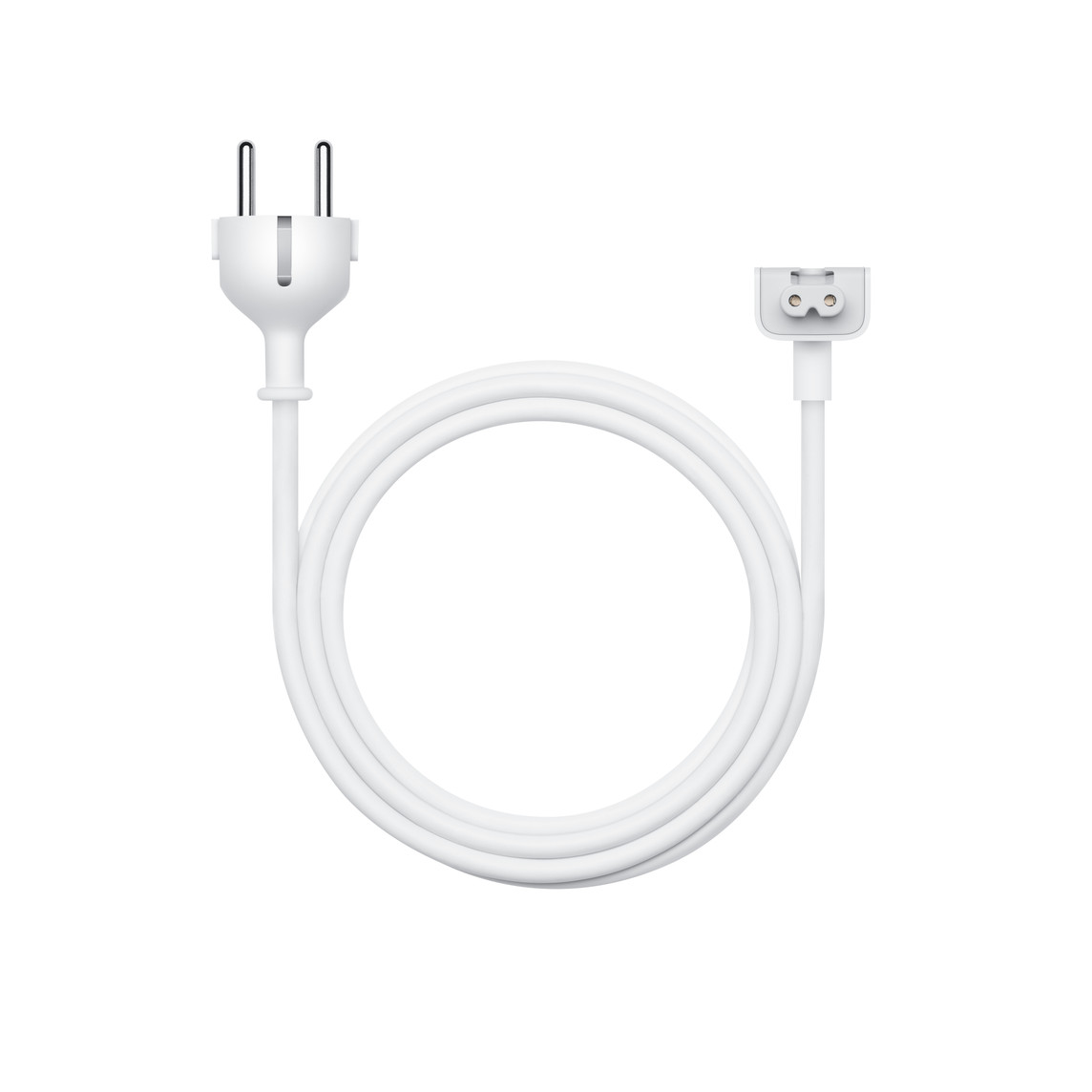 O cabo de extensão para adaptador de corrente de 1,8 metros é um cabo CA que permite aumentar o comprimento do fio do adaptador de corrente Apple.