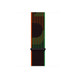 Sport Loop Armband Black Unity, schwarzes gewebtes Nylon mit dem Wort „Unity“ in rotem und grünem Design, Klettverschluss