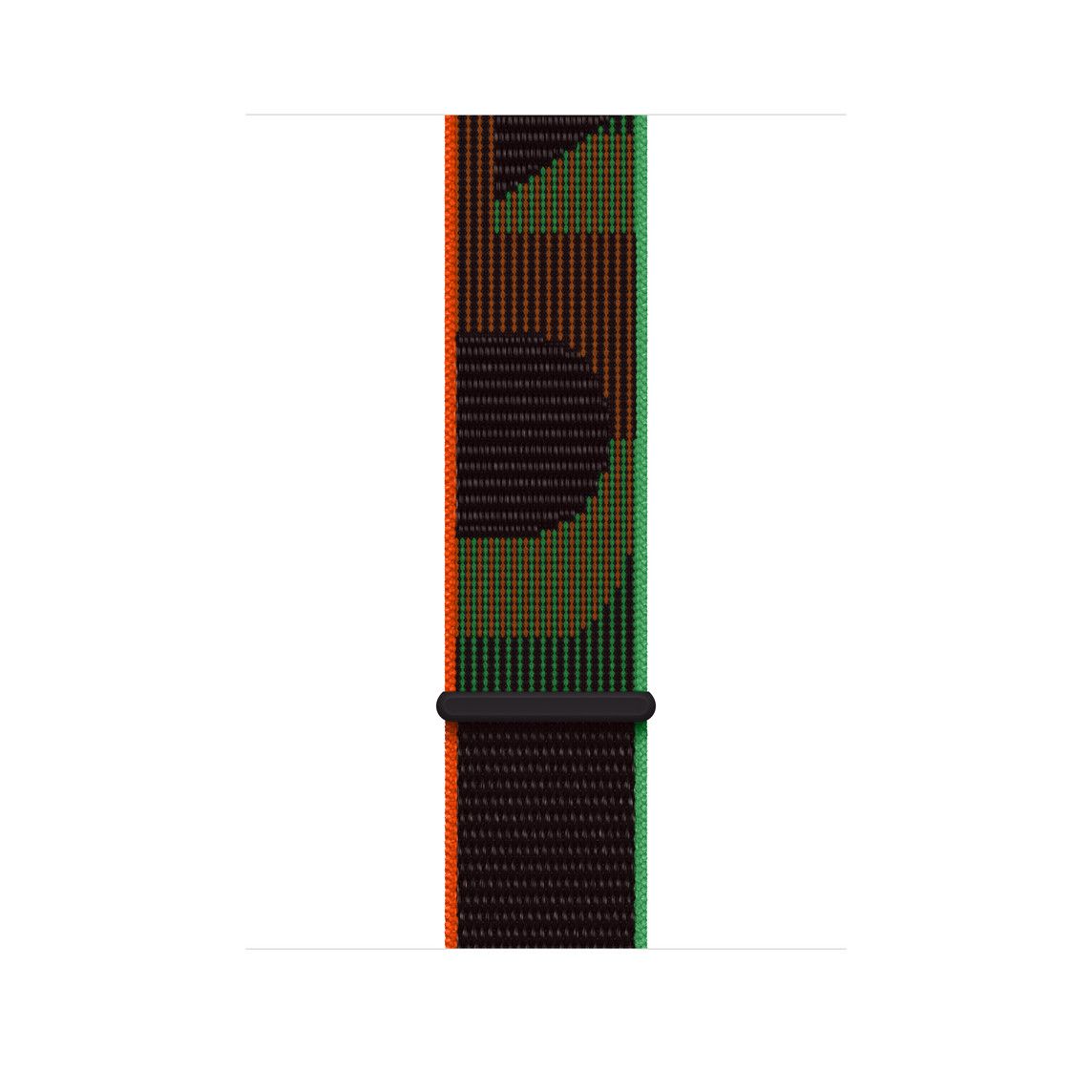Bracelet Boucle Sport Black Unity, nylon tissé noir avec le mot « unity » en rouge et vert, système de rabat à scratch