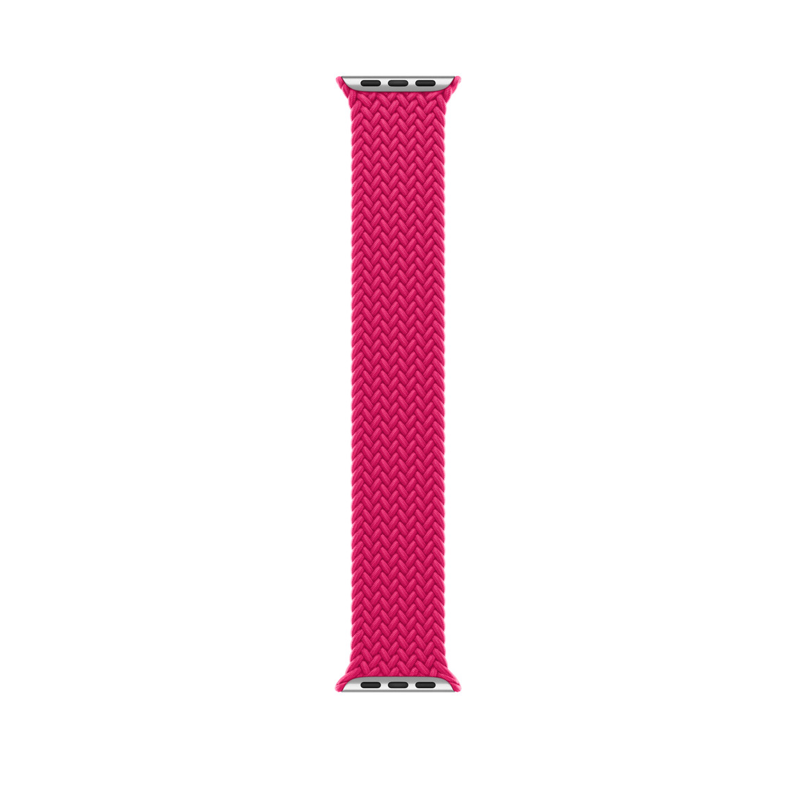 Flettet Solo Loop-rem i farven hindbær, vævede polyester- og silikonetråde uden lås eller spænde