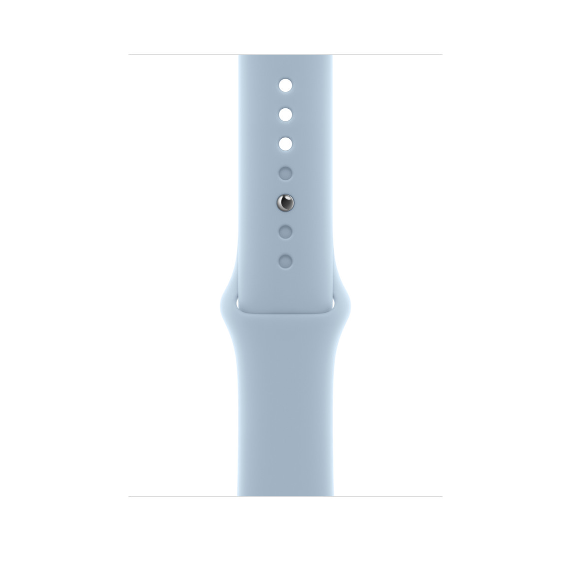 Bracelet Sport Bleu clair, fluoroélastomère lisse avec système de fermeture à clou et passant