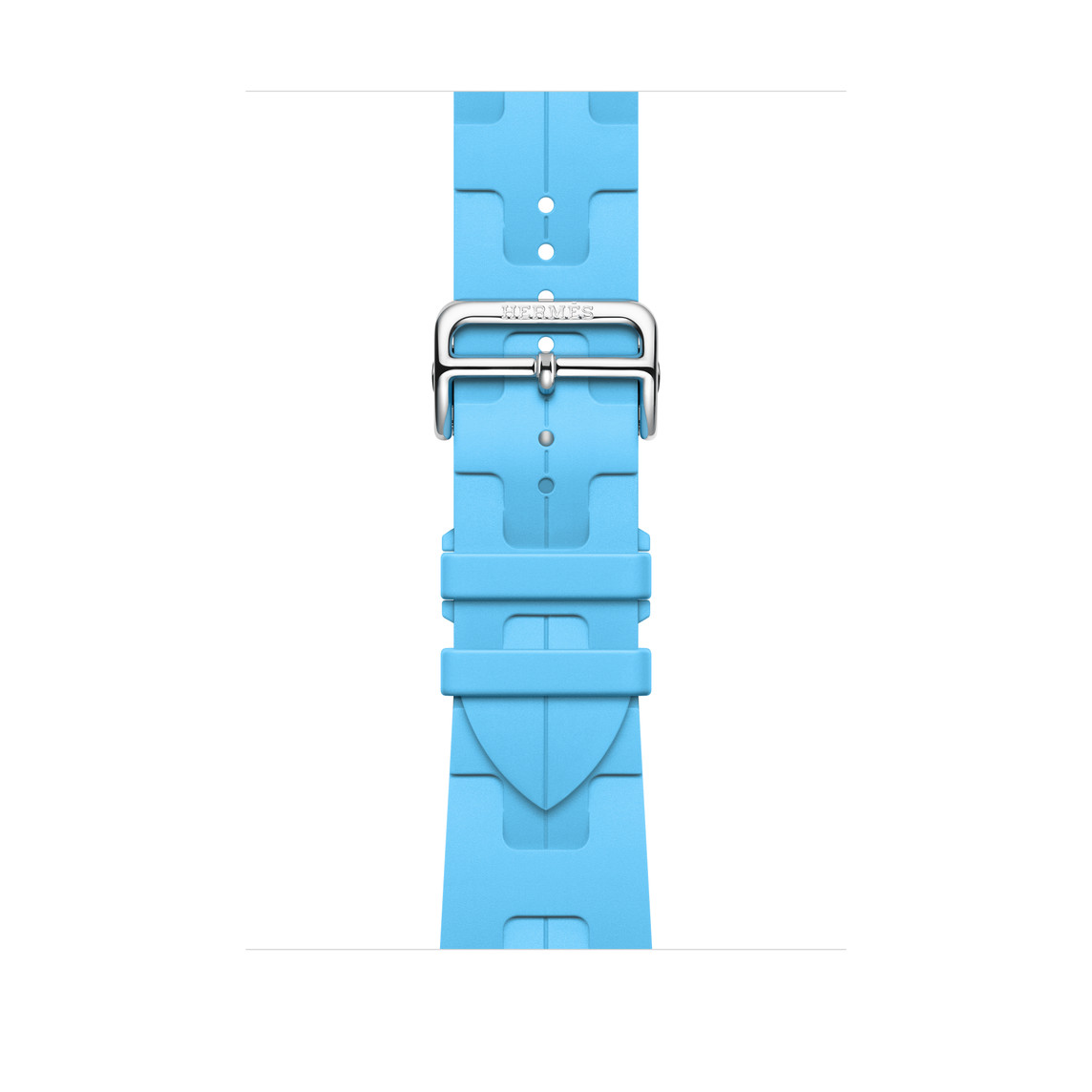 Single Tour Armband in Bleu Céleste (Blau), Textilgewebe mit silberner Schließe aus Edelstahl.