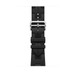 Kilim Single Tour Armband Noir (Schwarz), weiches Leder mit schwarzer Schließe aus Edelstahl.
