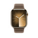 Magnetlänk i mullvadsbrunt framifrån så att Apple Watch-urtavlan och Digital Crown syns