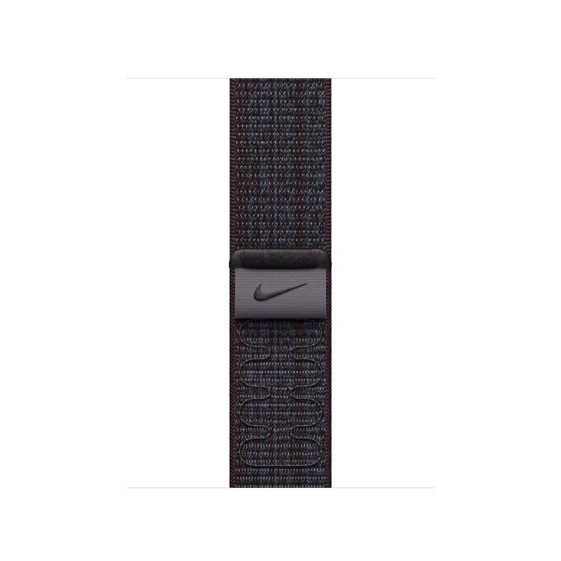 Black and Blue Sport Loop band, woven nylon with Nike swoosh, hook-and-loop fastener
