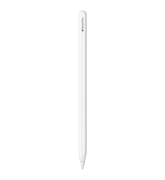 Apple Pencil Pro, biały, wygrawerowany napis Apple Pencil Pro, słowo Apple przedstawione w formie logo Apple