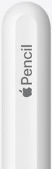Apple Pencil (seconda generazione) bianca, sul tappo è incisa la scritta Apple Pencil, la parola Apple è sostituita dal logo Apple