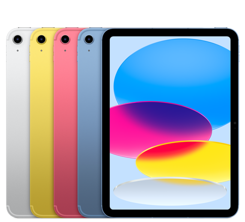 Personalisiertes iPad der 10. Generation mit individuellem Text und Emojis.