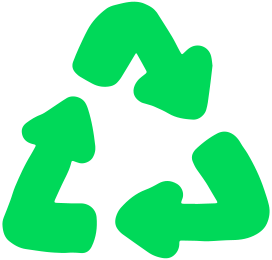 Un logo verde del riciclo.