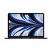 MacBook Air, ouvert, cadre fin, caméra FaceTime HD, pieds surélevés, bords incurvés, minuit