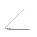 MacBook Air visto di lato, profilo sottilissimo, argento