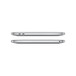 MacBook Pro, geschlossen, zwei USB-C Anschlüsse, 3,5 mm Kopfhöreranschluss, Silber