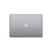 13" MacBook Pro, Gehäuseoberseite, geschlossen, rechteckige Form, gerundete Ecken, Apple Logo in der Mitte, Space Grau