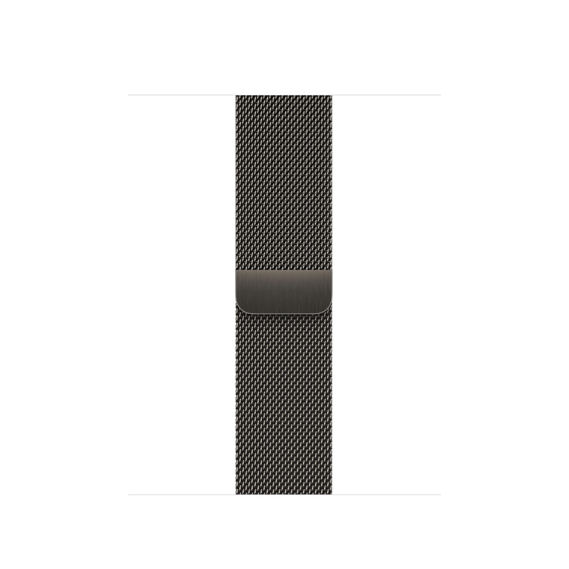 Graphite (dark gray) Milanese Loop band, polished stainless steel mesh with magnetic closure