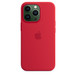 Silicone Case with iPhone 13 Pro in Alpine Green.