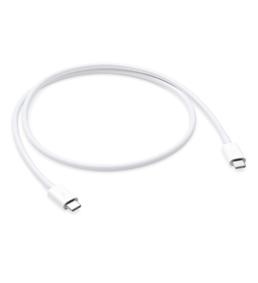 0.8-metre Thunderbolt 3 (USB‑C) Cable to connect a Mac with Thunderbolt 3 (USB-C) / USB 4 ports to Thunderbolt 3 devices, such as docks, hard drives and displays.