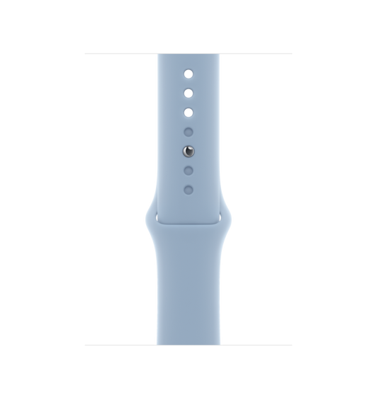 45mm Sky (light blue) Sport Band for Apple Watch, with innovative pin-and-tuck closure that ensures a clean fit.
