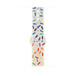 Pulseira esportiva edição Orgulho, branca coberta com formas ovais de várias cores do arco-íris, fluorelastômero suave com fecho em forma de pino