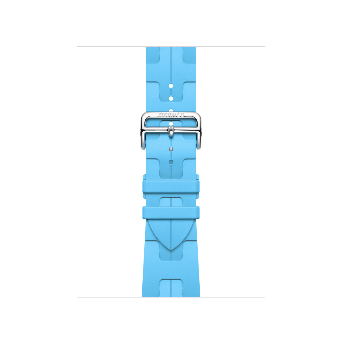 Bleu Céleste (blue) Single Tour strap, woven textile with silver stainless steel buckle.