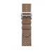Beige de Weimar (brown) Tricot Single Tour band, woven textile with silver stainless steel buckle.