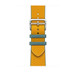 Jaune d'Or/Bleu Jean (yellow) Twill Jump Single Tour band, woven textile with silver stainless steel buckle.