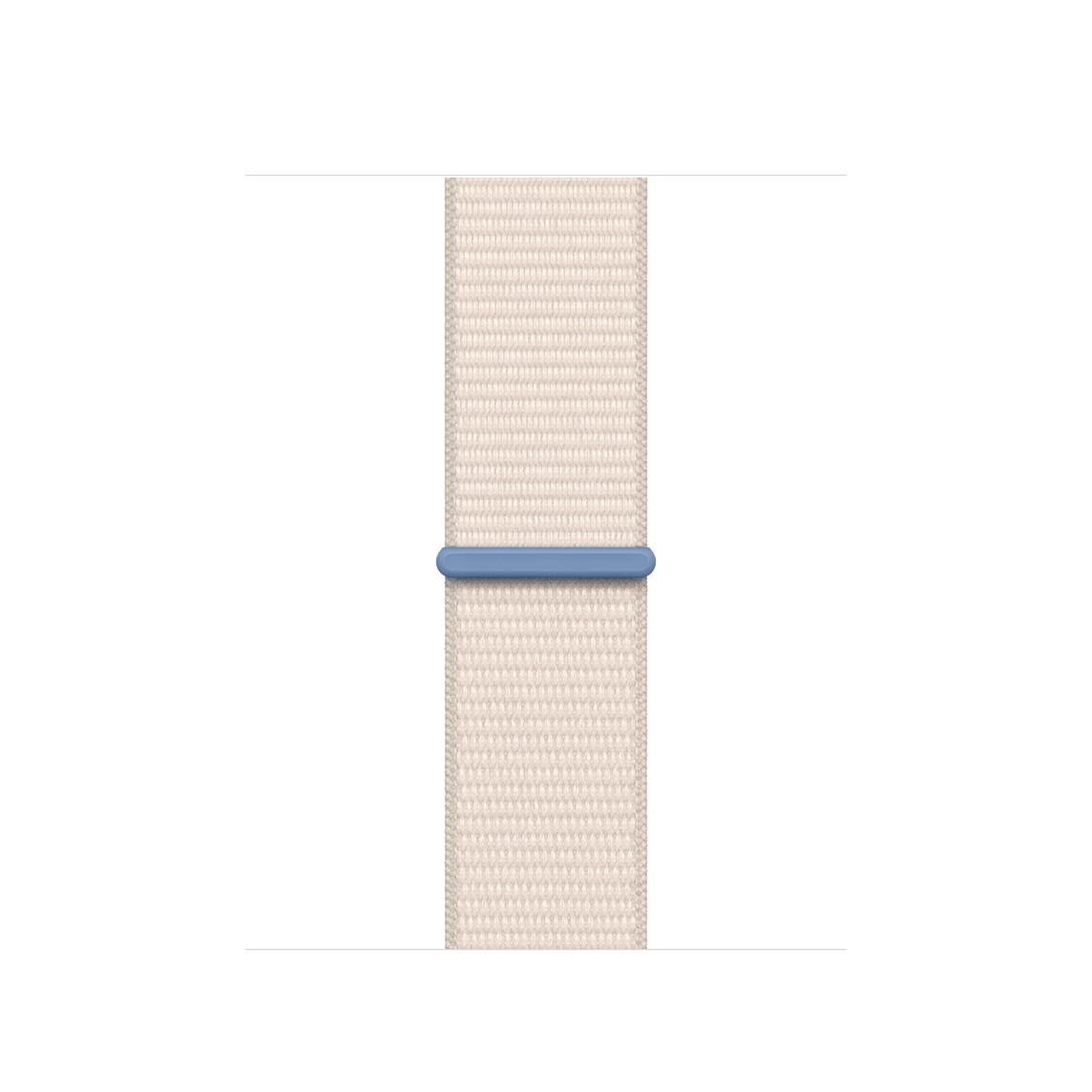 Correa loop deportiva blanco estelar, hecha de nylon tejido color crema, con cierre adhesivo ajustable