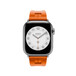 Orange Kilim Single Tour strap, showing Apple Watch face.