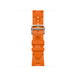 Orange Kilim Single Tour strap, supple leather with black stainless steel buckle.