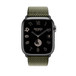 Correa Toile H Simple Tour color Vert Militaire/Noir (verde/negro) con la carátula del Apple Watch.  