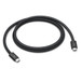 El cable Thunderbolt 4 Pro negro (1 metro) tiene un diseño trenzado que te permite enrollarlo sin que se enrede y admite transferencias de datos de hasta 40 gigabytes por segundo.