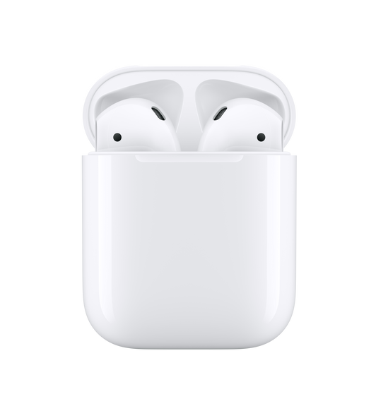 Front view of AirPods (2nd generation) in an open Charging Case.