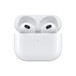 Front view of AirPods (3rd generation) in an open Charging Case, fully charged