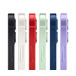 Side exterior of iPhone 12 in black, white, red, green, blue, purple